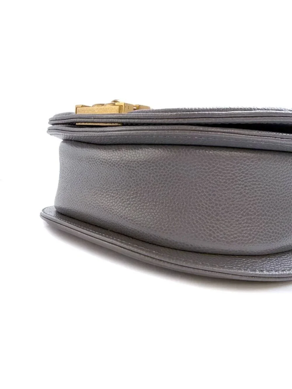 Chanel Boy Small Chain Shoulder Bag Caviar Leather Gray